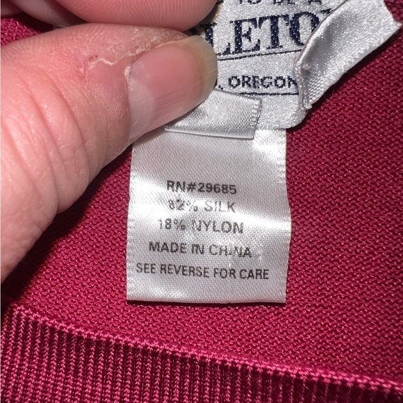 PENDLETON Silk Blend Light Sweater Top Women Sz Large P 3/4 Sleeve Career Dressy - Picture 10 of 10